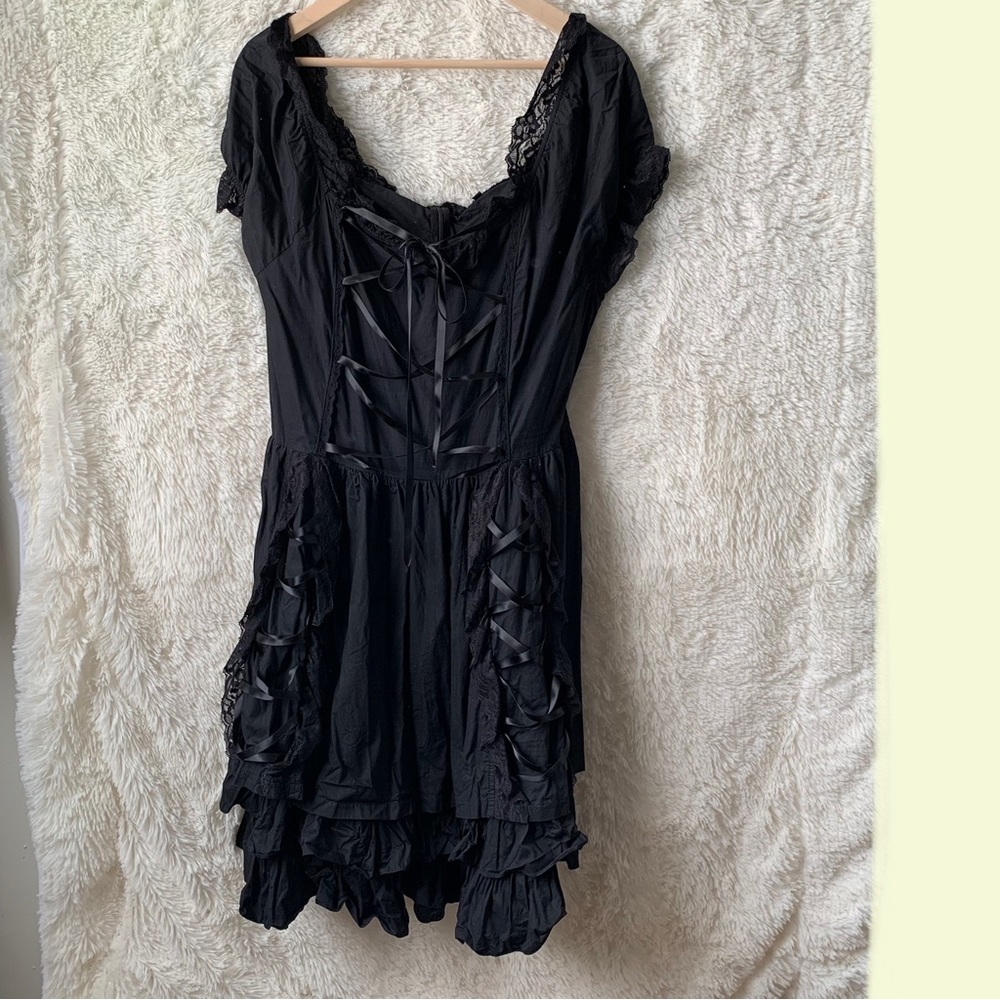 Black Dress With Corset Style Details